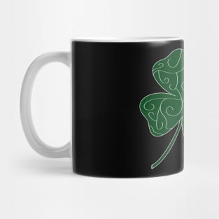 Double Luck Four Leaf Clovers (Black) Mug